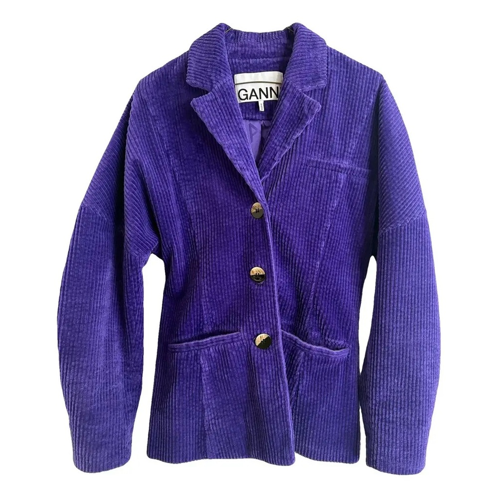 Ganni Vibrant Purple Corduroy Blazer